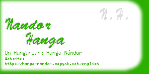 nandor hanga business card
